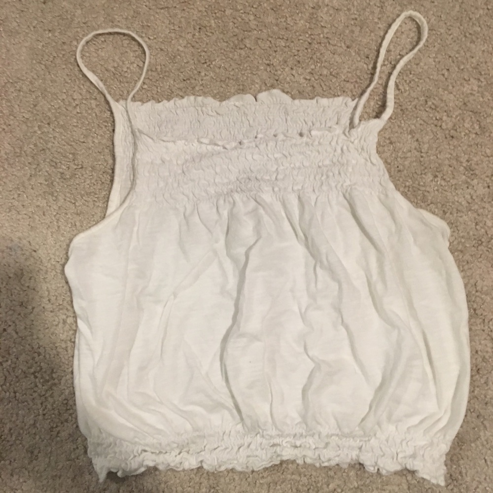 Pacsun white ruched cropped cami